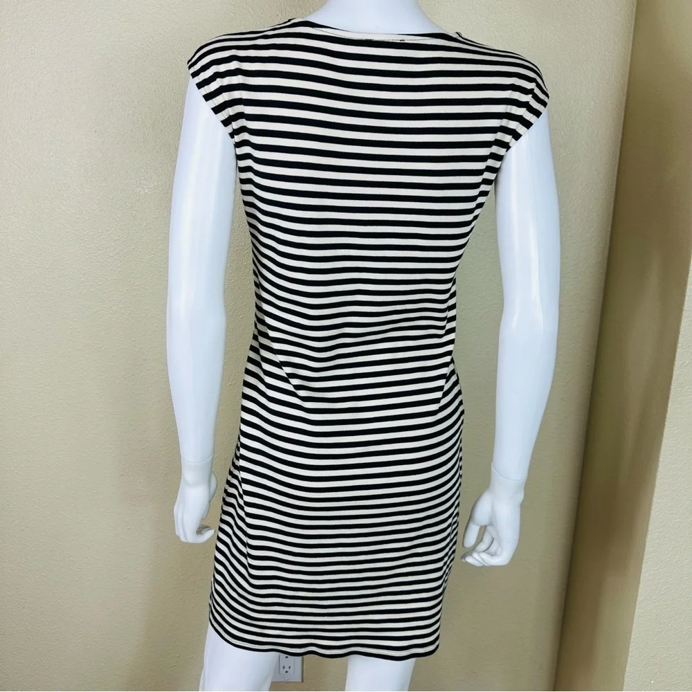 Theory Dress Small  Stripe  Sleeveless Twist-Front Clinton - Picture 7 of 17